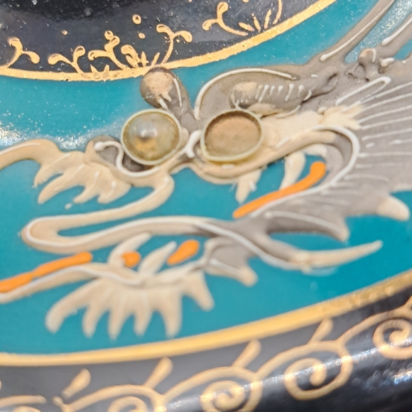CASTLE Japan Dragonware Tea Cup and Saucer Bone China in blue and Vintage . - Picture 4 of 10
